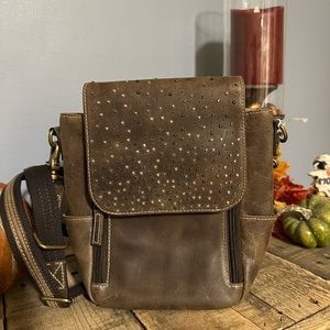 Brown leather Conceal carry tote/satchel